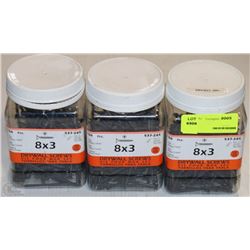 LOT OF THREE 150PC 8X3 DRYWALL SCREWS