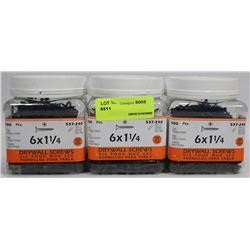 LOT OF THREE 300PC 6X2 DRYWALL SCREWS