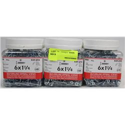 LOT OF THREE 650PC 6X1-1/4 SELF-DRILING DRYWALL