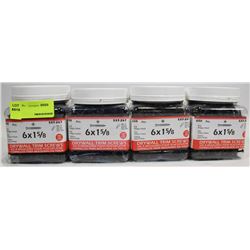 LOT OF FOUR 650PC 6X1-5/8 DRYWALL TRIM SCREWS