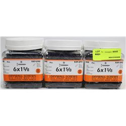 LOT OF THREE 500PC 6X1-5/8 DRYWALL SCREWS