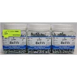 LOT OF THREE 300PC 8X1-1/2 PARTICLE BOARD SCREWS