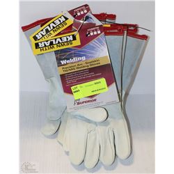 LOT OF 3 PAIRS OF SUPERIOR GOATSKIN WELDING GLOVES