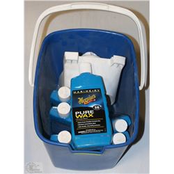 SMALL BLUE BUCKET WITH MEGUIARS 56 PURE WAX