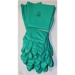 LOT OF LONG GREEN RUBBER GLOVES