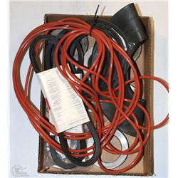 BOX OF ASSORTED BELTS AND MORE