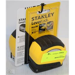 LOT OF 2 STANLEY LEVERLOCK 26' TAPE MEASURERS
