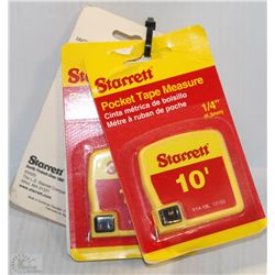 LOT OF 4 STARRETT 10' POCKET TAPE MEASURES