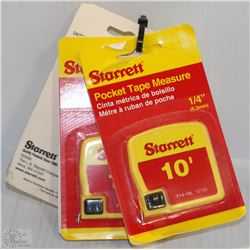 LOT OF 4 STARRETT 10' POCKET TAPE MEASURES