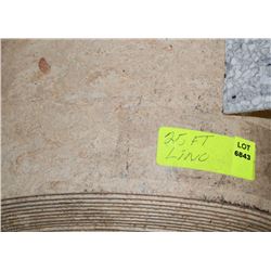 ROLL OF COMMERCIAL CREAM COLOR LINO UNKNOWN SQ FT