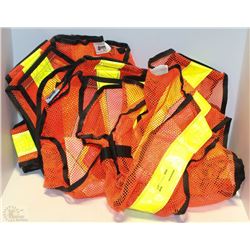 LOT OF 3 LARGE ORANGE SAFETY VESTS
