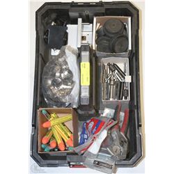 HUSKY TOOL TRAY WITH ASST TOOLS/MARKERS/BITS MISC