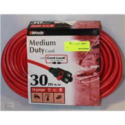 WOOD MEDIUM DUTY 30M EXTENSION CORD W/CORD LOCK