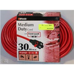 WOOD MEDIUM DUTY 30M EXTENSION CORD W/CORD LOCK