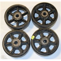 LOT OF 4 METAL WHEELS