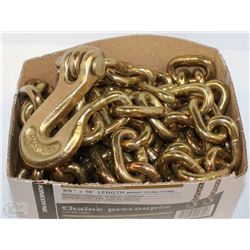 LOT OF 3/8"X16' GRADE 70 CHAIN WITH GRAB HOOKS