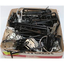 BOX OF ASST PEG BOARD HOOKS/BRACKETS