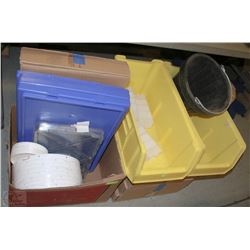 LOT OF LIDS/BINS AND BUCKET