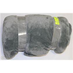 GREY POLAR FLEECE QUEEN SIZE BLANKET