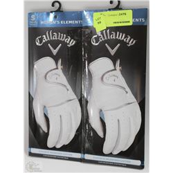 LOT OF 2 WOMENS SYNTHETIC LEATHER GOLF GLOVES