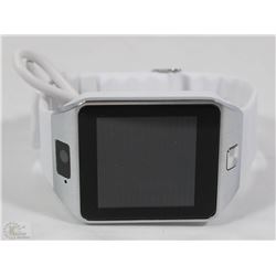 NEW WHITE & SS BLUETOOTH SMART WATCH WITH CAMERA