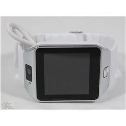 NEW WHITE & SS BLUETOOTH SMART WATCH WITH CAMERA