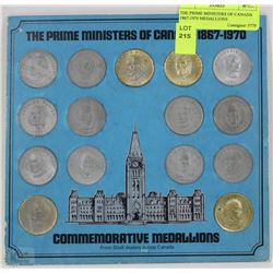 THE PRIME MINISTERS OF CANADA 1867-1970 MEDALLIONS