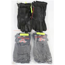 LOT OF 4 PAIRS LEATHER MOTORCYCLE RIDING GLOVES