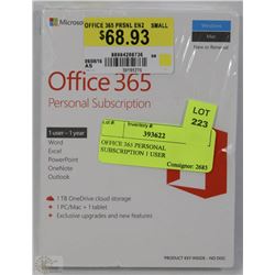OFFICE 365 PERSONAL SUBSCRIPTION 1 USER