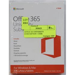 OFFICE 365 UNIVERSITY SUBSCRIPTION 1 USER
