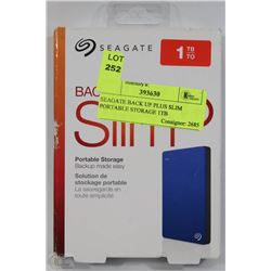SEAGATE BACK UP PLUS SLIM PORTABLE STORAGE 1TB