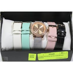 LADIES WATCH WITH ASSORTED BANDS