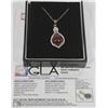 Image 1 : 14K WHITE & YELLOW GOLD RUBY/TOPAZ PENDANT W/COA