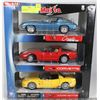 Image 1 : 3 CAR MAISTO DIE CAST 1:18 CORVETTE SET