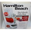 Image 1 : HAMILTON BEACH BIG MOUTH FOOD PROCESSOR WITH