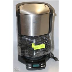 KRUPS STAINLESS STEEL & BLACK 12-CUP