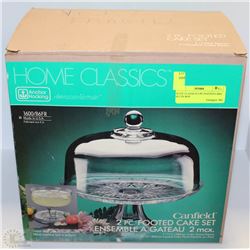 HOME CLASSICS 2-PC FOOTED CAKE SET IN BOX