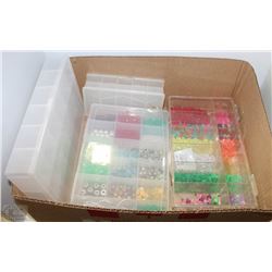 BOX W/ASSORTED BEADS W/STORAGE