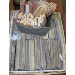 SMALL PALLET OF ASSORTED STONE PENCIL TRIMS