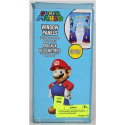 SUPER MARIO WINDOW PANELS - 2 PANELS & TIEBACKS