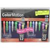 Image 1 : SET OF 12 COLOR MOTION ICICLE XMAS LIGHTS