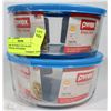 Image 1 : PAIR  OF PYREX 7 CUP GLASS STORAGE CONTAINERS