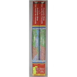 LOT OF 2 LAMINATED CANADA MAPS