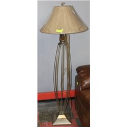 SILVER & GOLD TONED RAM HEAD FLOOR LAMP