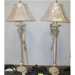 PAIR OF SHOWHOME TALL BUFFET STYLE LAMPS
