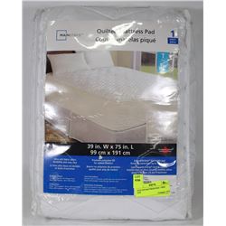 QUILTED MATTRESS PAD - TWIN SIZE