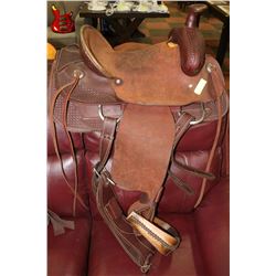 RAW LEATHER SADDLE - ORIGINAL PRICE $2199.99