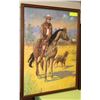 Image 1 : COWBOY FABRIC FRAMED PICTURE