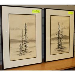 SET OF 2 VINTAGE LANDSCAPE PICTURES