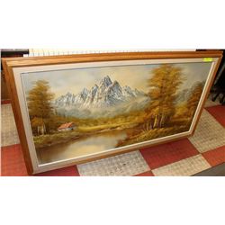 VINTAGE OIL ON CANVAS PAINTING FRAMED SIGNED ELISS